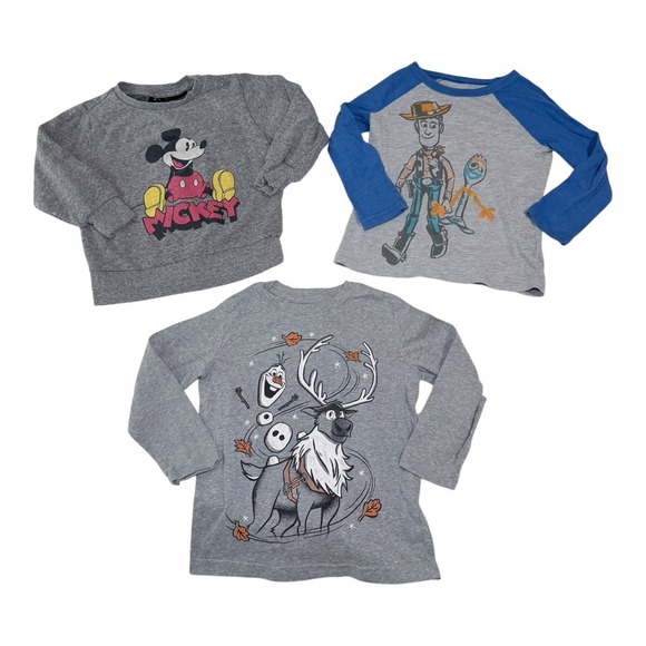 jumping beans Other - Disney Jumping Beans Shirts Kids 3T Mickey Toy Story Frozen Grey Blue Bundle 3pc